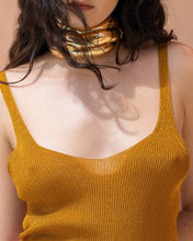 Carica l'immagine nel visualizzatore di Gallery, TOP CANOTTA GOLD A COSTINE LUREX