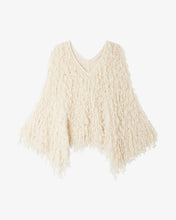 Carica l'immagine nel visualizzatore di Gallery, MAGLIA PONCHO SILOU IN LANA EFFETTO PELLICCIA