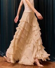 Carica l'immagine nel visualizzatore di Gallery, GONNA CHERRY IN CHIFFON DI VISCOSA CON VOLANT