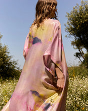 Carica l'immagine nel visualizzatore di Gallery, KIMONO PINA IN SETA LUREX CON STAMPA ACQUERELLO
