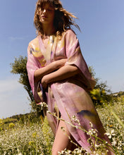 Carica l'immagine nel visualizzatore di Gallery, KIMONO PINA IN SETA LUREX CON STAMPA ACQUERELLO