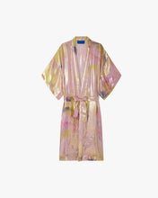 Carica l'immagine nel visualizzatore di Gallery, KIMONO PINA IN SETA LUREX CON STAMPA ACQUERELLO