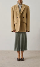 Carica l'immagine nel visualizzatore di Gallery, GONNA FEVER MIDI IN TWILL FLUIDO VERDE ACQUA