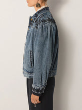 Carica l'immagine nel visualizzatore di Gallery, GIACCA WESLEY IN DENIM DI COTONE RICAMATO