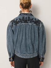 Carica l'immagine nel visualizzatore di Gallery, GIACCA WESLEY IN DENIM DI COTONE RICAMATO