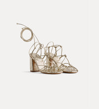 Carica l'immagine nel visualizzatore di Gallery, SANDALI TACCO ALTO IN PELLE CRAQUELE'