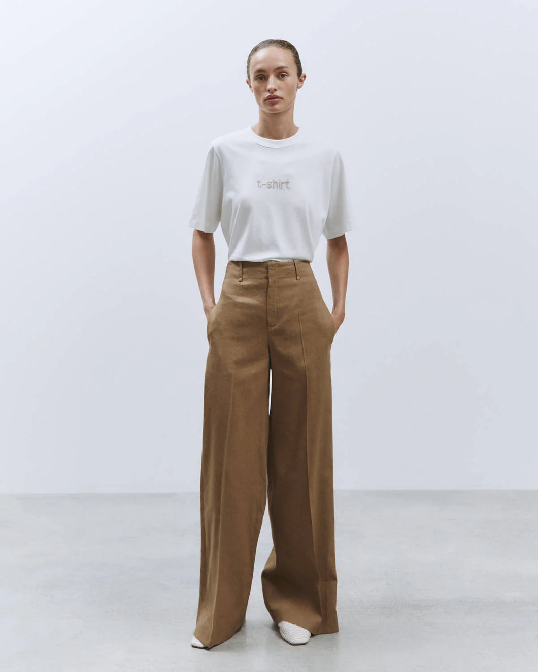 PANTALONE WIDE LEG LINO STRETCH