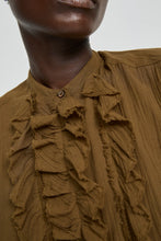 Carica l'immagine nel visualizzatore di Gallery, BLUSA MAGRITASHORT IN COTONE CON ROUCHE
