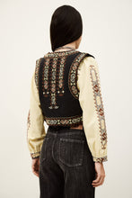 Carica l'immagine nel visualizzatore di Gallery, GILET CORTO FOSCA RICAMATO IN LINO E COTONE
