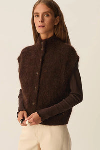 GILET SMANICATO ALIBOU IN KID MOHAIR E MERINO