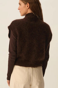 GILET SMANICATO ALIBOU IN KID MOHAIR E MERINO