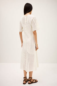 MINI DRESS MOODY IN PURO COTONE A INTARSIO
