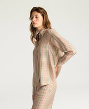 Carica l&#39;immagine nel visualizzatore di Gallery, CAMICIA ARLES IN TWILL DI SETA STAMPATO BEIGE
