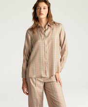 Carica l&#39;immagine nel visualizzatore di Gallery, CAMICIA ARLES IN TWILL DI SETA STAMPATO BEIGE
