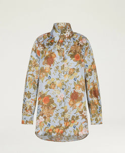 CAMICIA ARLES IN TWILL DI SETA STAMPATO POLVERE