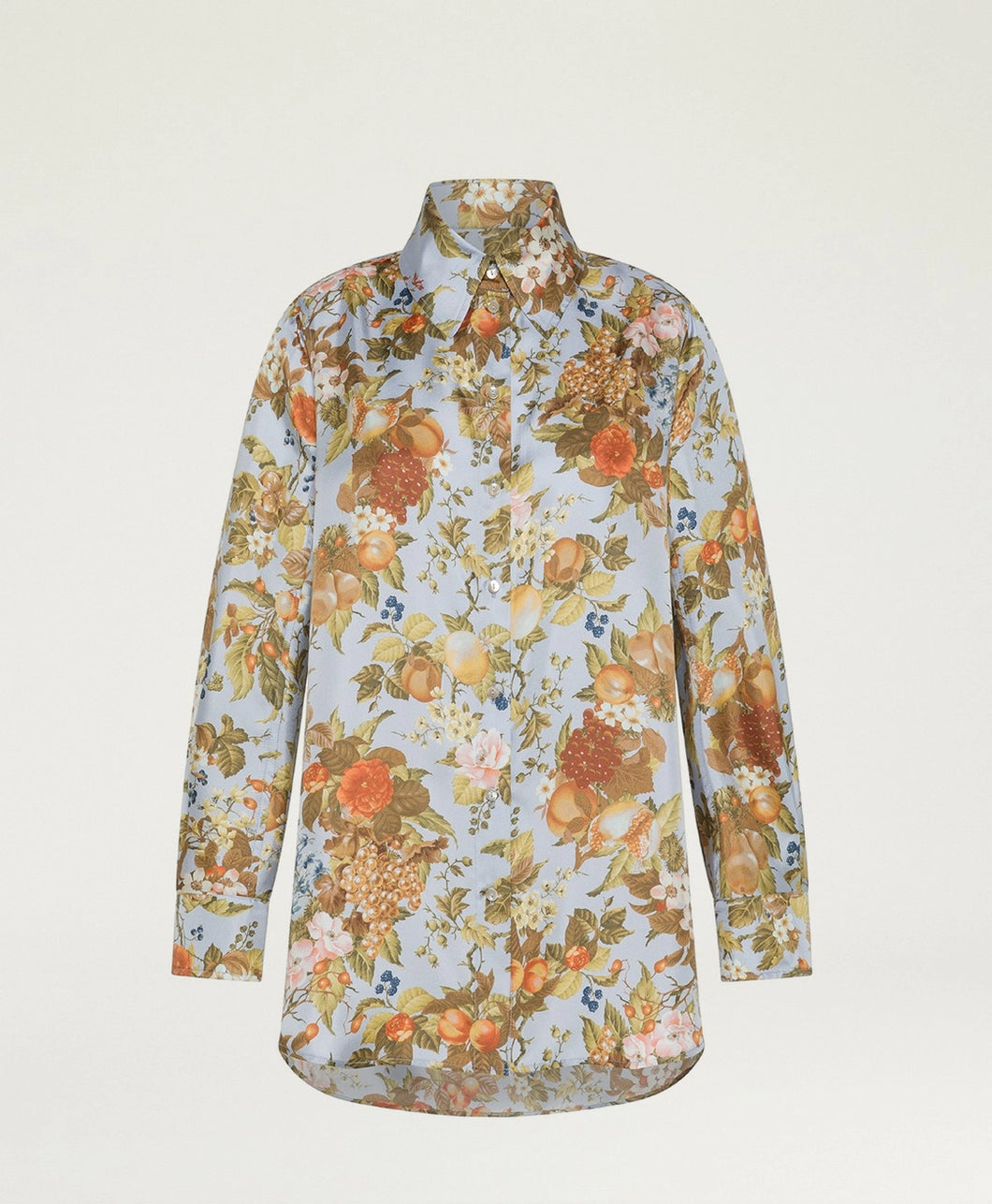 CAMICIA ARLES IN TWILL DI SETA STAMPATO POLVERE