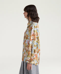 CAMICIA ARLES IN TWILL DI SETA STAMPATO POLVERE