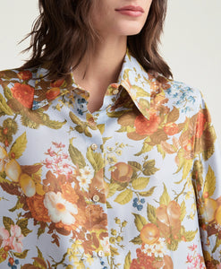 CAMICIA ARLES IN TWILL DI SETA STAMPATO POLVERE