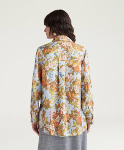 CAMICIA ARLES IN TWILL DI SETA STAMPATO POLVERE