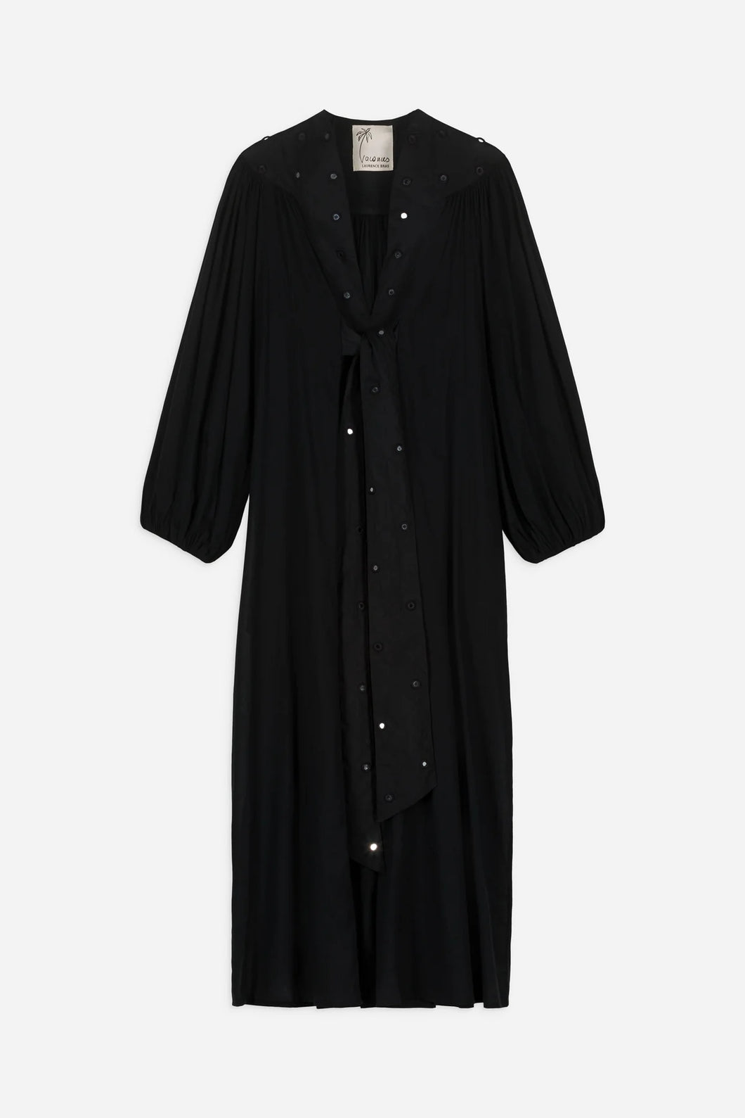 ABITO BLACK MACARON IN VOILE DI COTONE CON INSERTI SPECCHIO