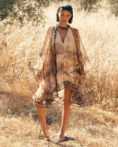 ARIAN ABITO MIDI IN CHIFFON DI VISCOSA