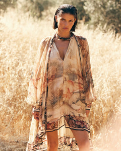ARIAN ABITO MIDI IN CHIFFON DI VISCOSA