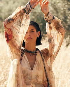 ARIAN ABITO MIDI IN CHIFFON DI VISCOSA