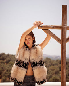 GILET AURA IN ECOPELLICCIA BICOLORE