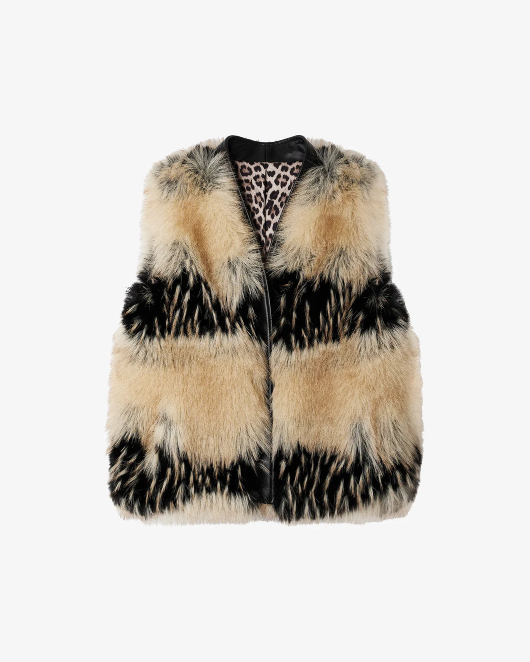 GILET AURA IN ECOPELLICCIA BICOLORE
