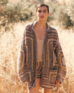 CARDIGAN DICE IN MOHAIR LAVORATO CROCHET
