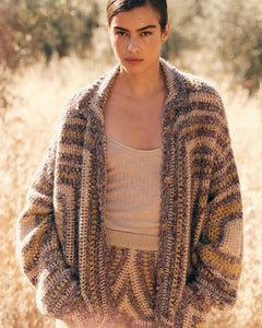 CARDIGAN DICE IN MOHAIR LAVORATO CROCHET