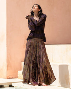 GONNA ISOLDE STAMPATA IN VISCOSA E LUREX