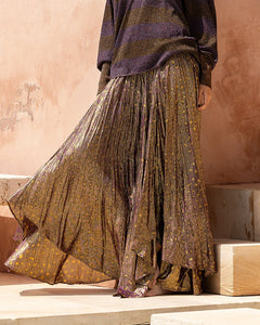 GONNA ISOLDE STAMPATA IN VISCOSA E LUREX