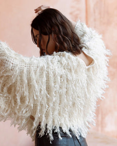 MAGLIA PONCHO SILOU IN LANA EFFETTO PELLICCIA