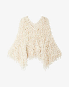 MAGLIA PONCHO SILOU IN LANA EFFETTO PELLICCIA