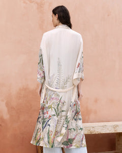KIMONO WANDA IN VISCOSA GOFFRATA E RICAMO INGLESE