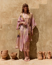 Carica l'immagine nel visualizzatore di Gallery, KIMONO PINA IN SETA LUREX CON STAMPA ACQUERELLO

