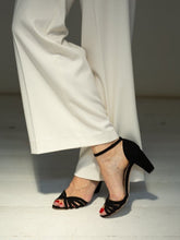 Carica l'immagine nel visualizzatore di Gallery, ANNIEL SANDALO RAINBOW IN SUEDE NERO

