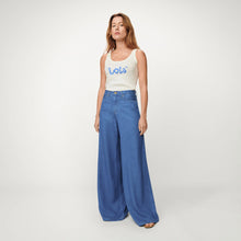 Carica l'immagine nel visualizzatore di Gallery, PANTALONI NEW MARLENE IN COTONE MISTO LINO EFFETTO DENIM
