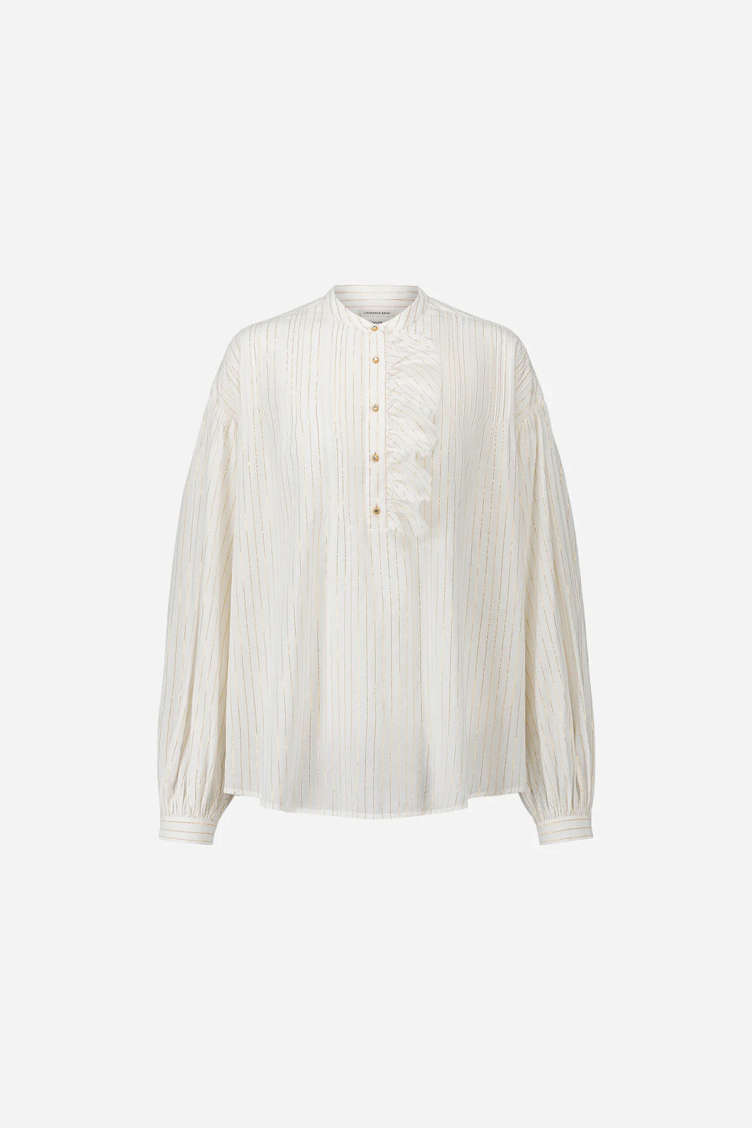 BLUSA FA IN COTONE KHADI FILO LUREX E BOTTONI GIOIELLO