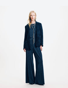 PANTALONI ASPEN IN JERSEY LUREX BLU