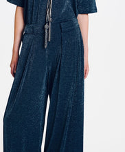 Carica l&#39;immagine nel visualizzatore di Gallery, PANTALONI ASPEN IN JERSEY LUREX BLU
