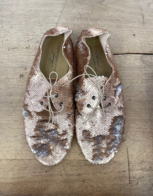ANNIEL SOFT SCARPA PAILLETTES CHAMPAGNE MADREPERLA
