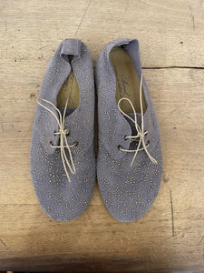 ANNIEL SOFT SUEDE BLU PIOMBO E ORO