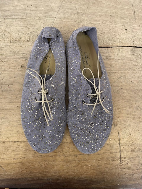 ANNIEL SOFT SUEDE BLU PIOMBO E ORO