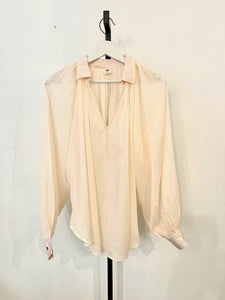 CAMICIA  BOHEMIEN IN VOILE DI COTONE CON COLLO E POLSINI IN SETA DUE VARIANTI COLORE