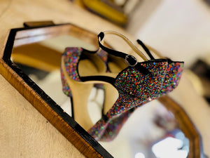 ANNIEL BUTTERFLY NEW GLITTER CIRCUS E SUEDE NERO