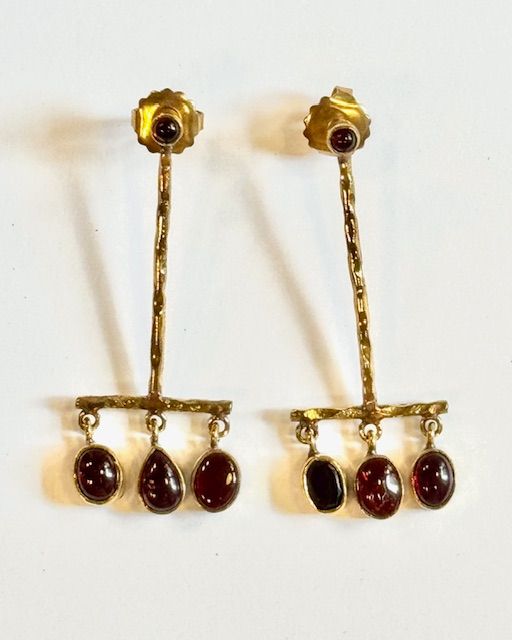 ORECCHINI IN OTTONE E PIETRE PREZIOSE