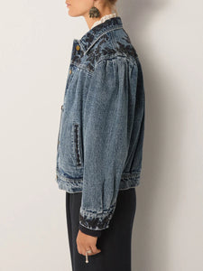 GIACCA WESLEY IN DENIM DI COTONE RICAMATO
