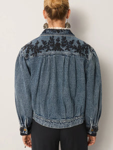 GIACCA WESLEY IN DENIM DI COTONE RICAMATO